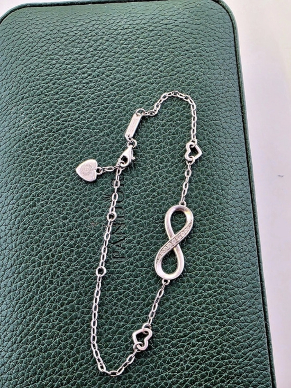 ✨ Billie Bijoux 925 Sterling Silver Sparkly Infinity & Heart Charm Bracelet  ✨